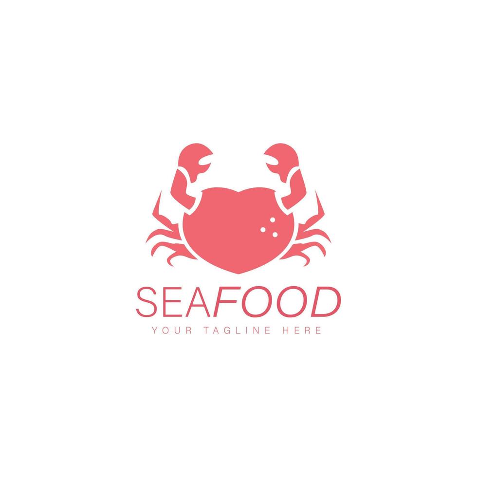 amo o ícone de ilustração de design de logotipo de frutos do mar vetor