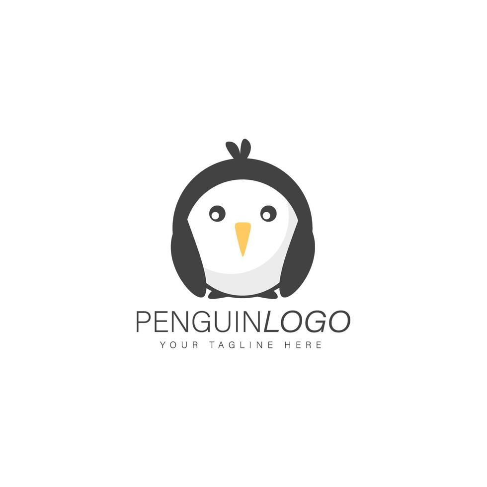 ícone de ilustração de design de logotipo de pinguim vetor