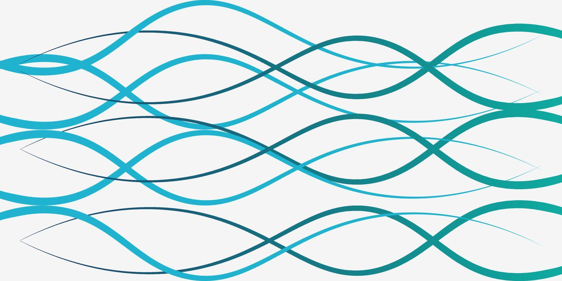 fundo de onda azul com vetor de formas de linhas e círculos
