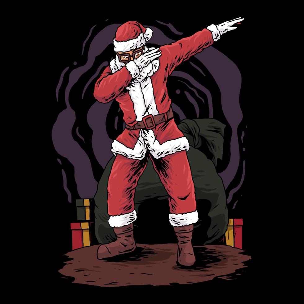 papai noel com vetor premium de estilo dabbing