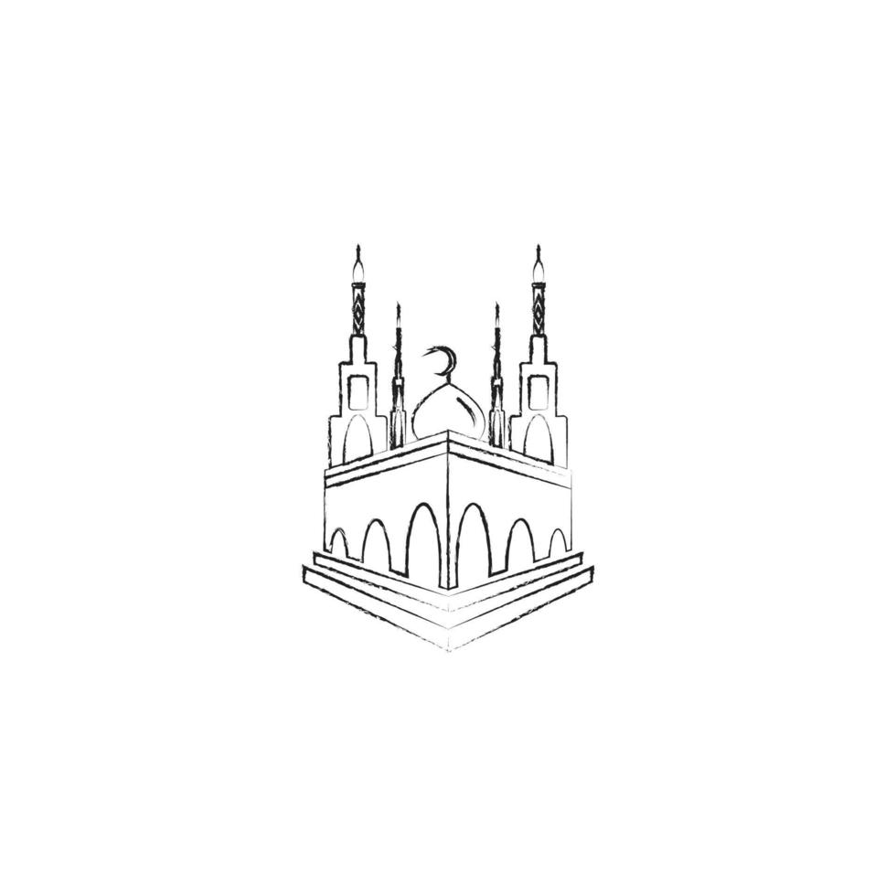 design de ilustração vetorial de imagem de logotipo de mesquita vetor