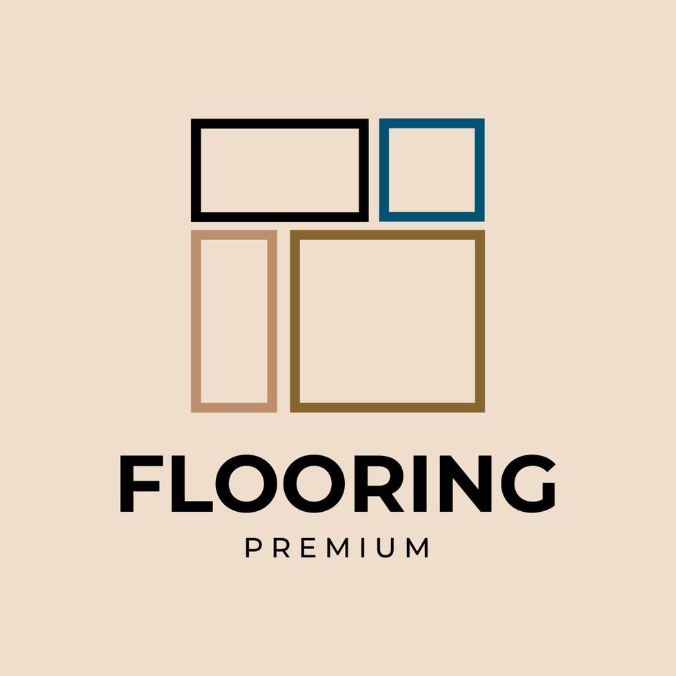 design de ilustração vetorial de logotipo de piso em parquet vetor