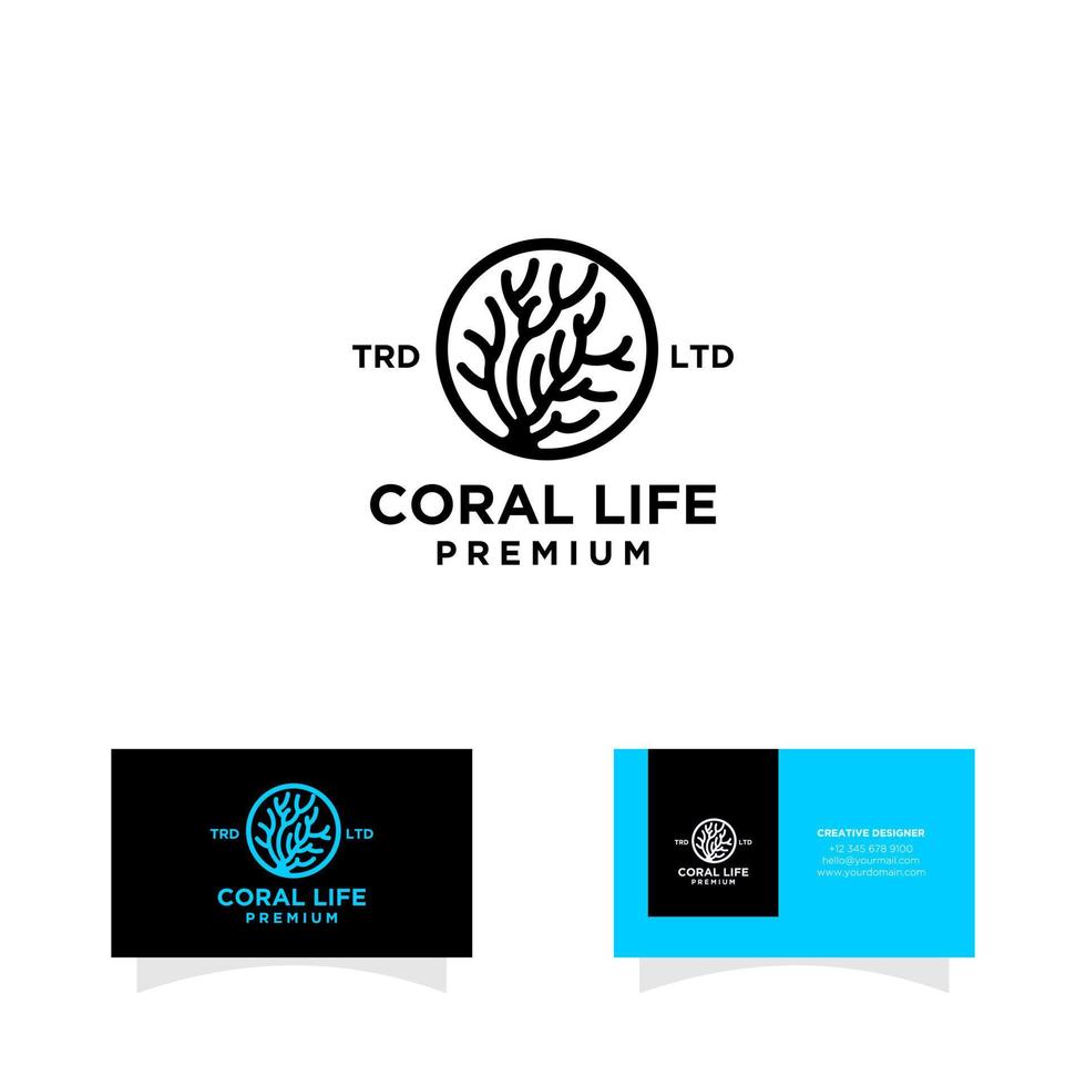 design de logotipo de vida coral vetor