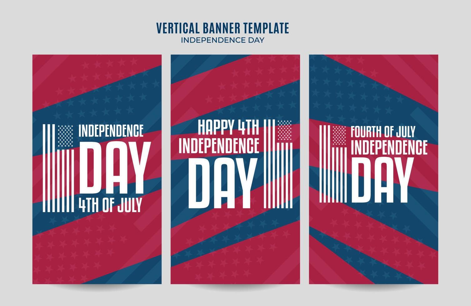 feliz 4 de julho - banner da web dos eua do dia da independência para pôster vertical de mídia social, banner, área espacial e plano de fundo vetor