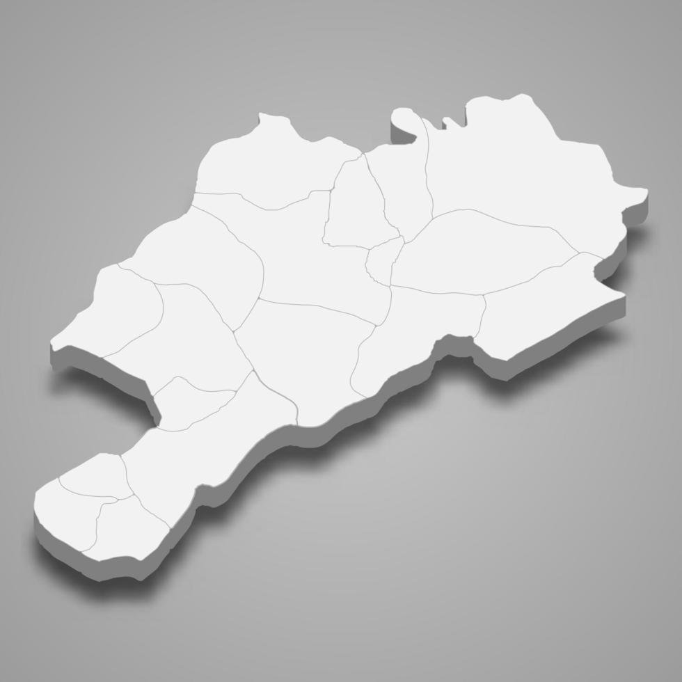 3d mapa isométrico de afyonkarahisar é uma província da turquia vetor