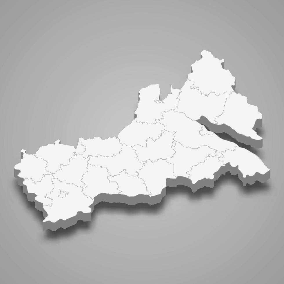 mapa isométrico 3d de cherkasy oblast é uma região da ucrânia vetor