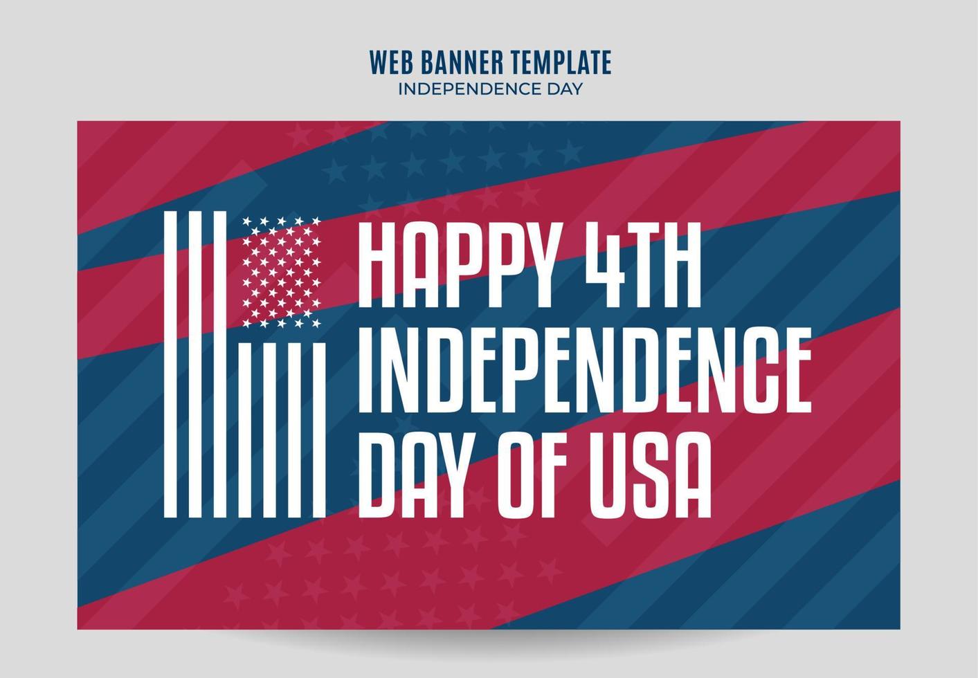 feliz 4 de julho - banner da web dos eua do dia da independência para pôster de mídia social, banner, área espacial e plano de fundo vetor