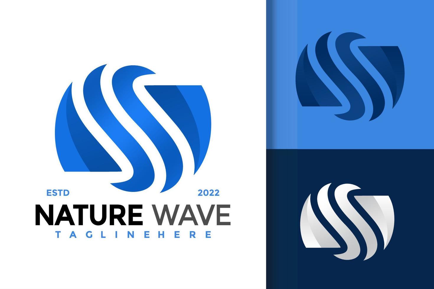 modelo de vetor de design de logotipo de onda de natureza carta s