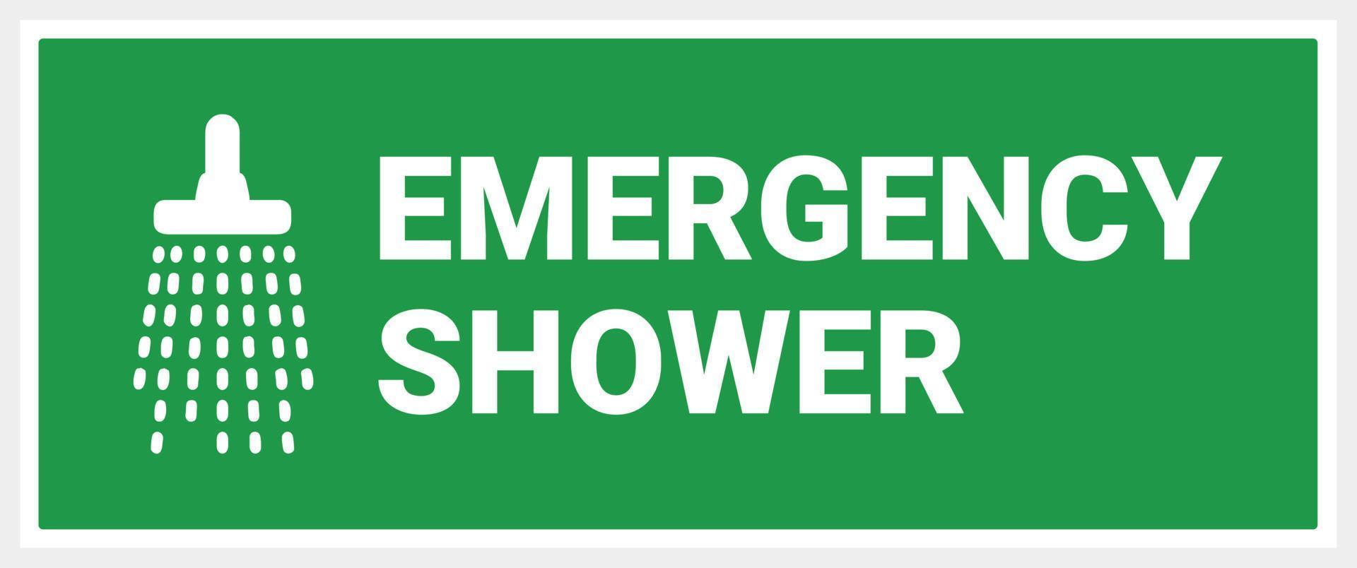 seta para chuveiro de emergência. fundo verde vetor