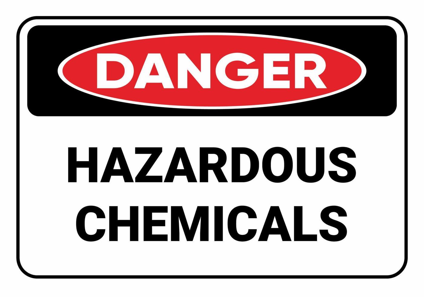 sinal de símbolo de produtos químicos perigosos de perigo. sinal de segurança vector illustration.osha e sinal padrão ansi.