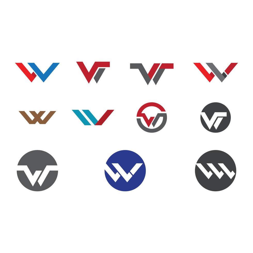 w letra logotipo modelo ilustração vetorial design vetor
