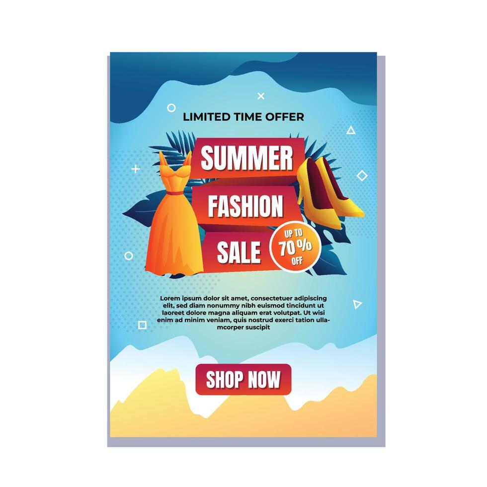 cartaz de venda de moda de verão vetor
