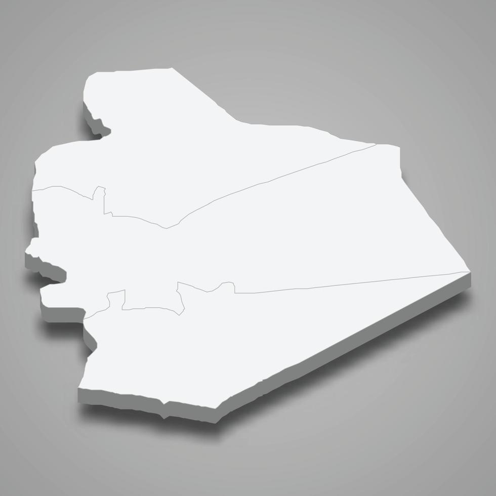 mapa isométrico 3d de as-suwayda é uma província da síria vetor