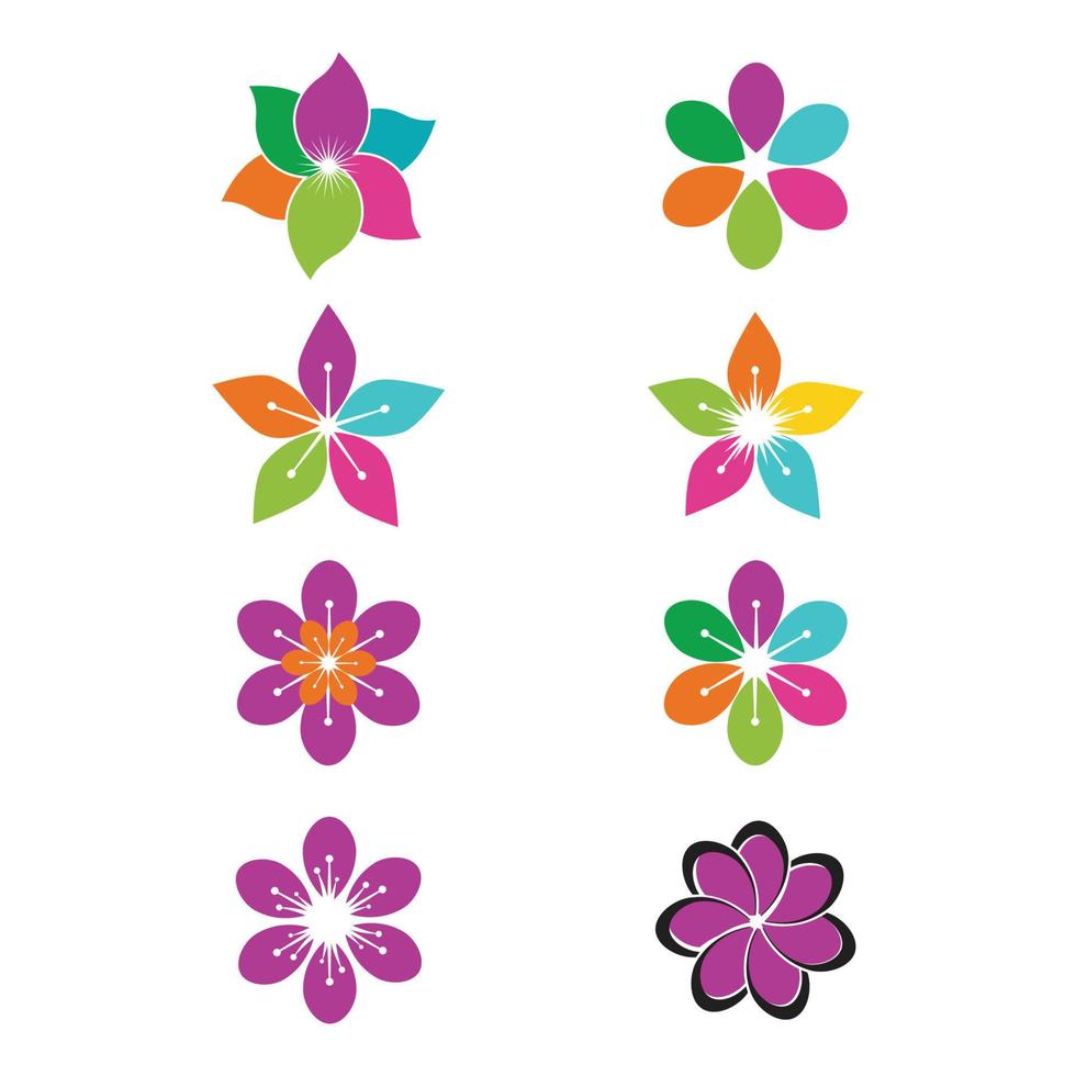 modelo de ilustração de design de flores de ícone de plumeria beleza vetor