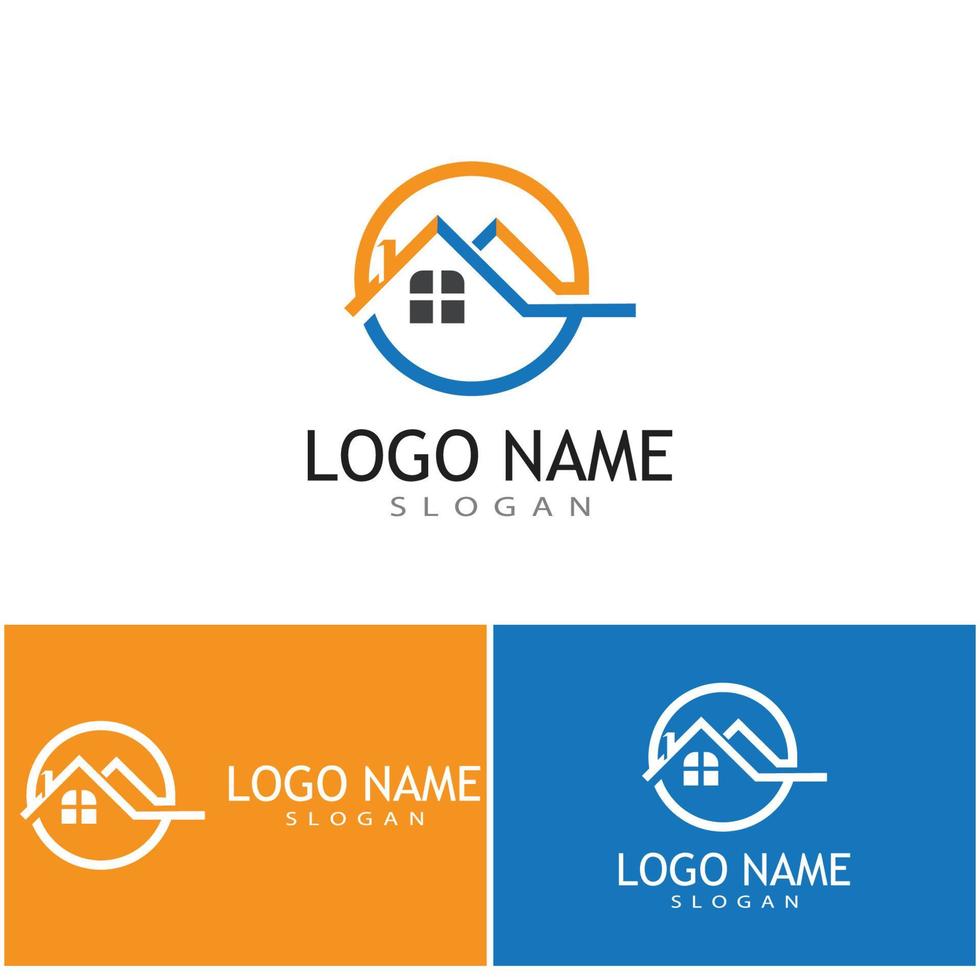 design de logotipo de propriedade e construção vetor