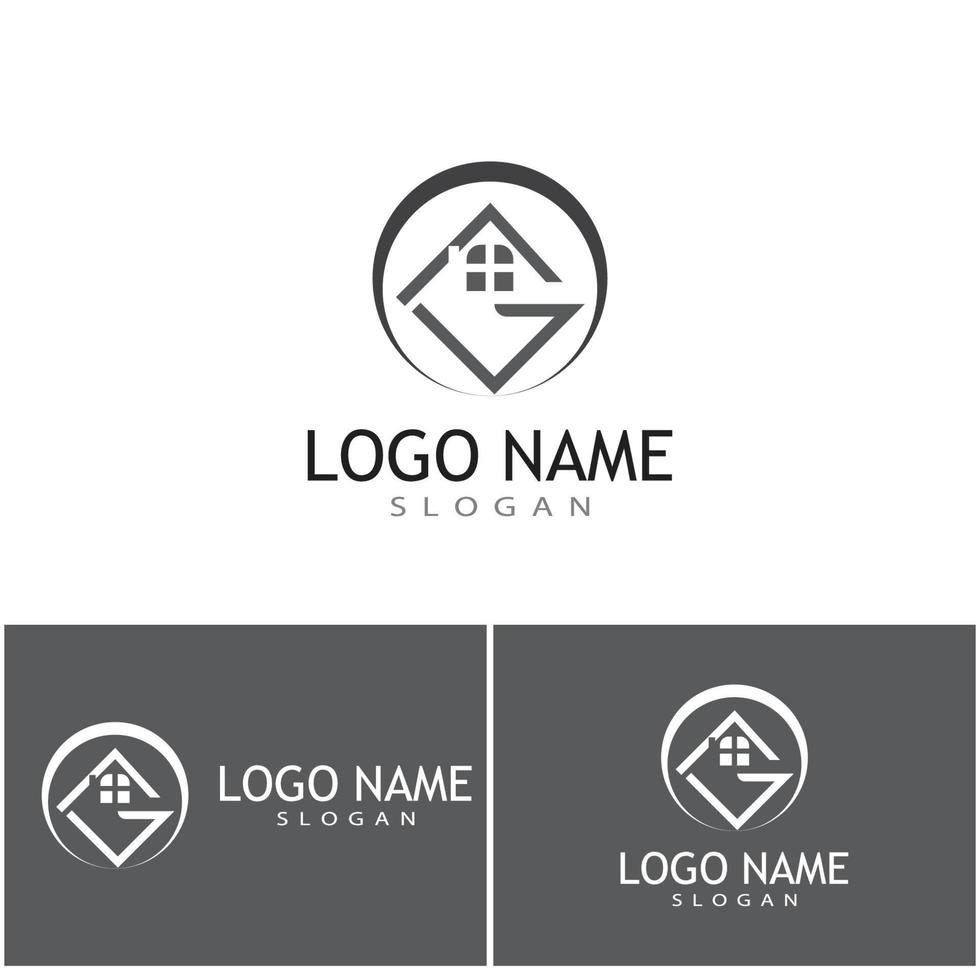 design de logotipo de propriedade e construção vetor