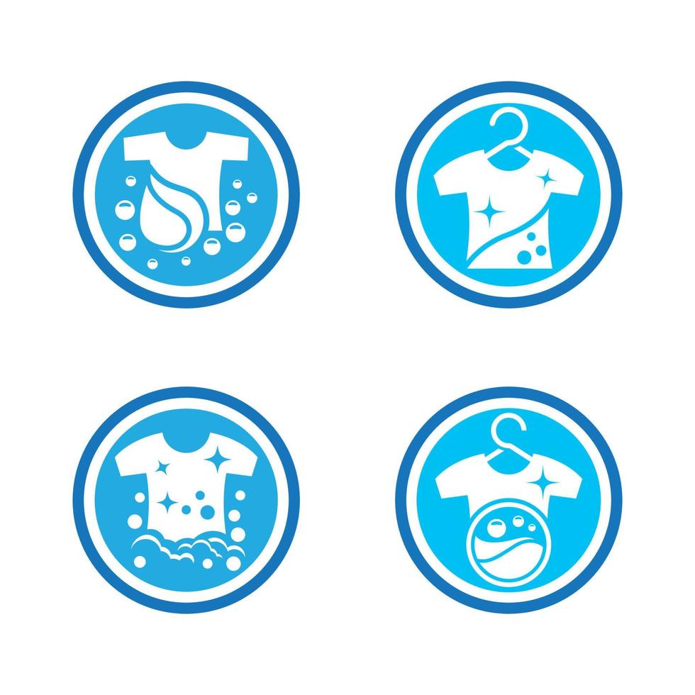 ilustração das imagens do logotipo da lavanderia vetor