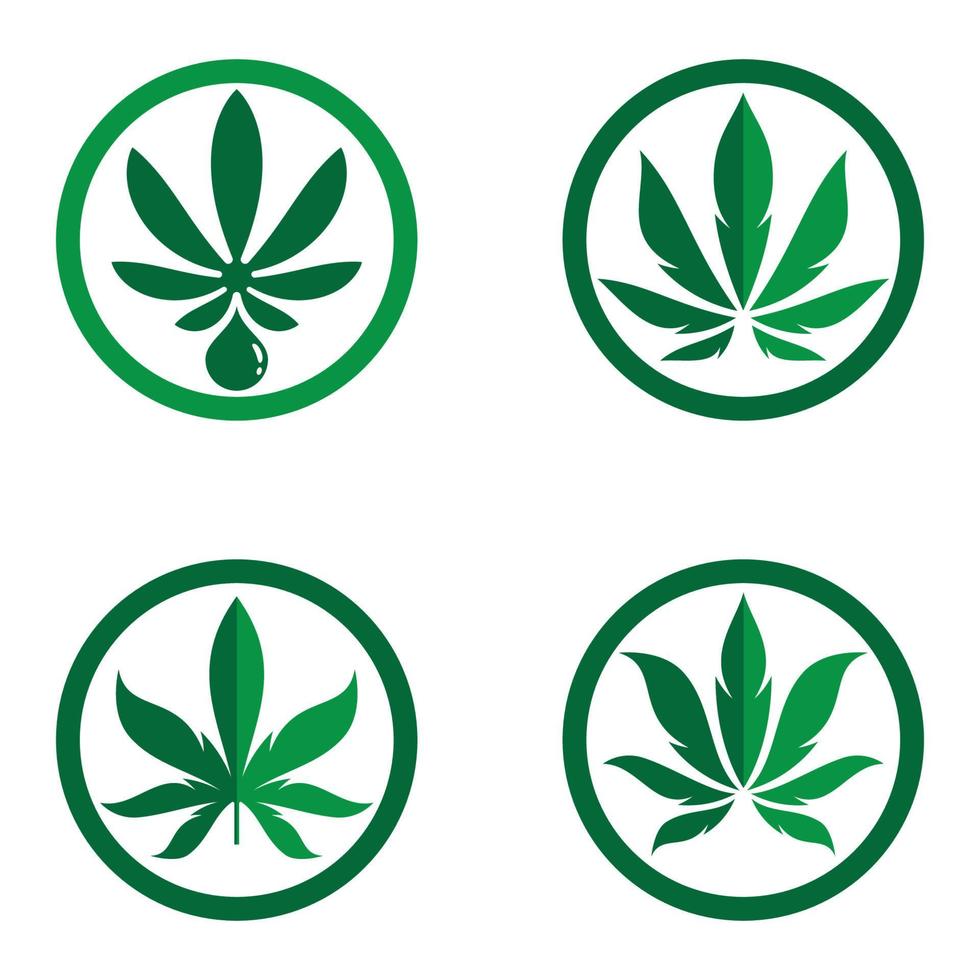 ilustração das imagens do logotipo da cannabis vetor