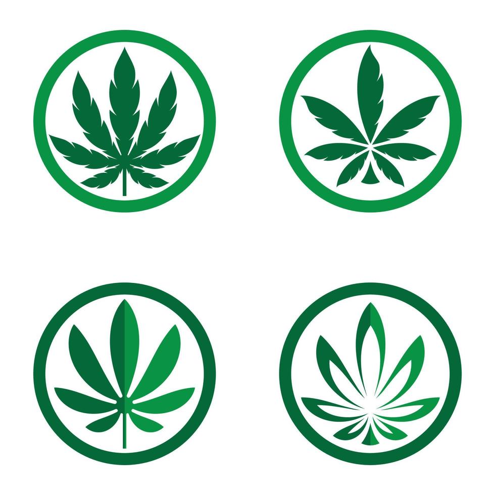 ilustração das imagens do logotipo da cannabis vetor