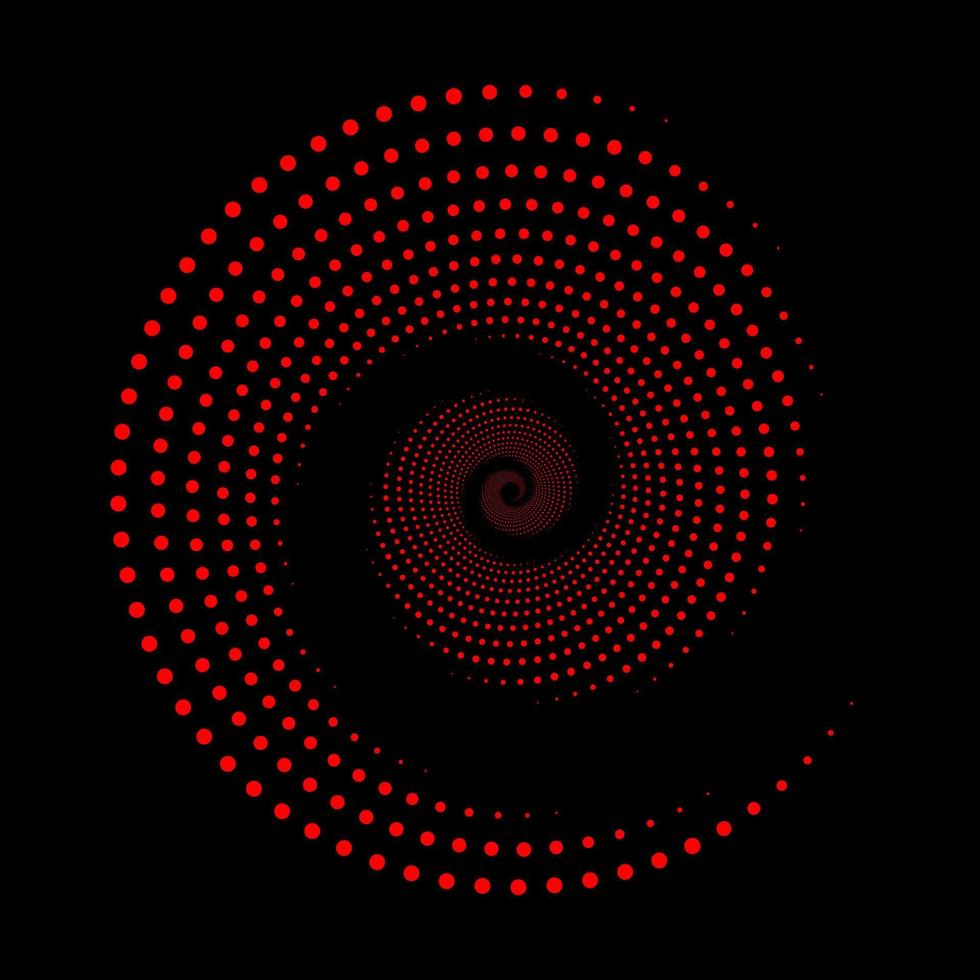 ilusão de óptica. abstrato monocromático. papel de parede de arte óptica. pano de fundo de pontos em espiral de design. vetor
