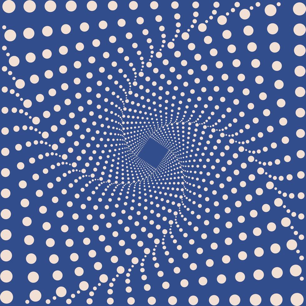 padrão de ilusão de ótica. forma pontilhada de vórtice. arte geométrica moderna. abstrato. papel de parede de arte óptica. vetor