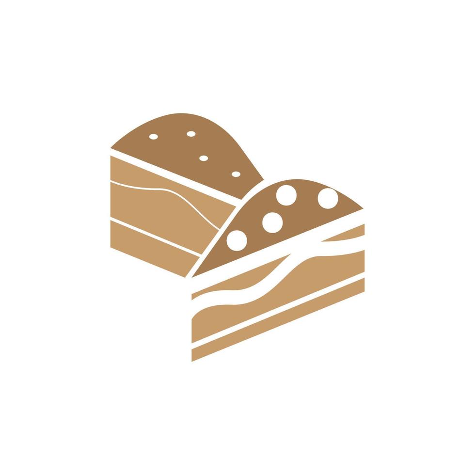 imagem de ilustração de design de logotipo de ícone de bolo vetor