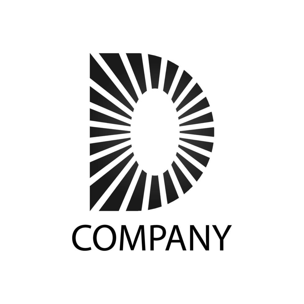 letra d com tigrado branco, para logotipos e símbolos da empresa vetor