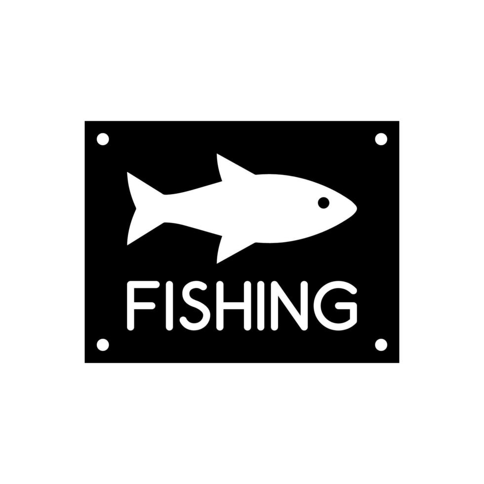 gráfico de ilustração vetorial do logotipo de peixe simples com as palavras pescando embaixo, perfeito para um logotipo ou símbolo da empresa vetor