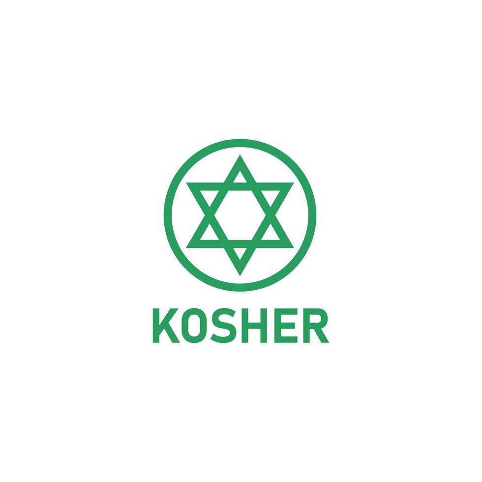 sinal de comida kosher. ícone de produto judaico. ilustração vetorial vetor