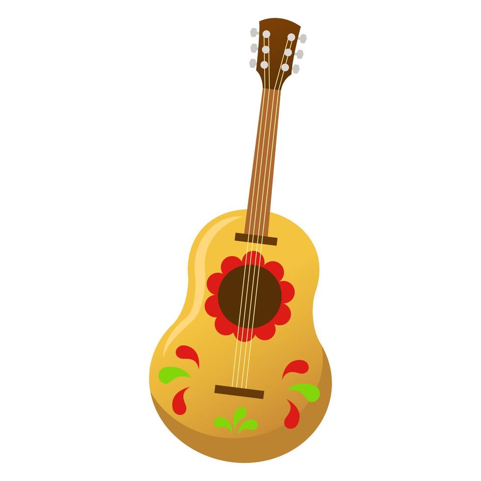 violão. ilustração em vetor de uma guitarra isolada em um fundo branco em estilo cartoon.