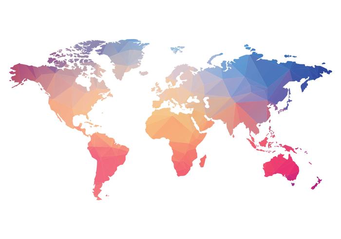 Vetor do Mapa Mundial Poligonal