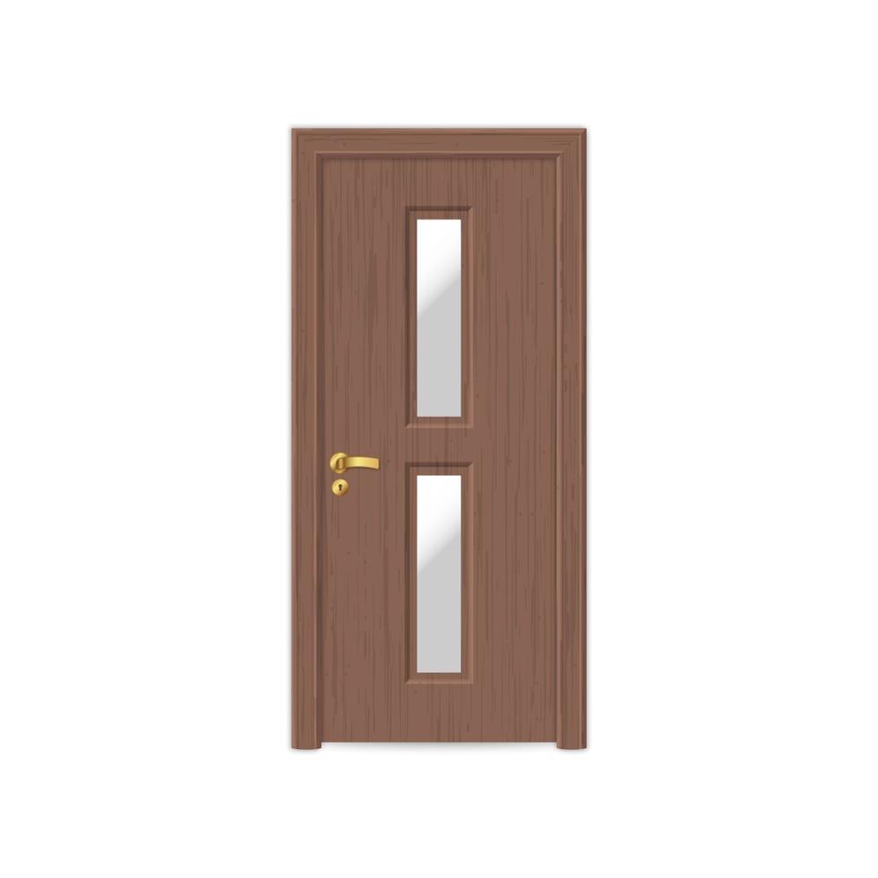 porta de madeira realista isolada vetor