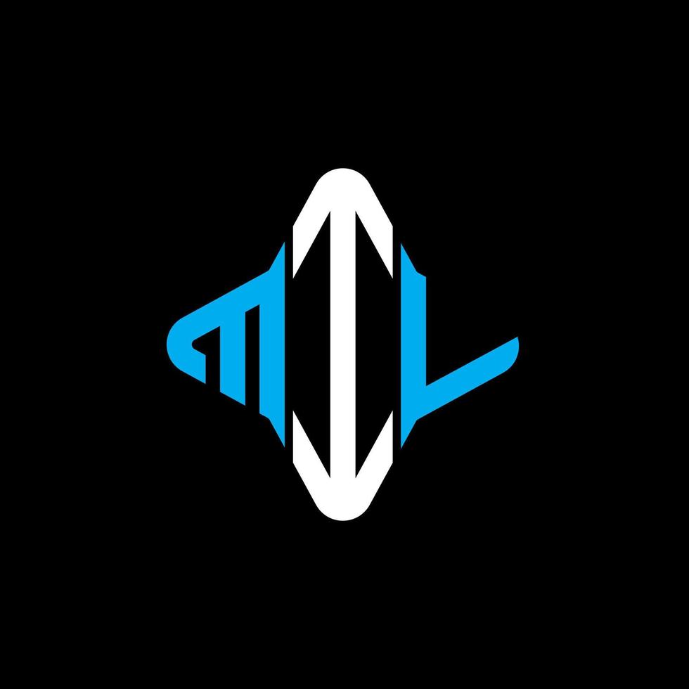 design criativo do logotipo da carta MI com gráfico vetorial vetor