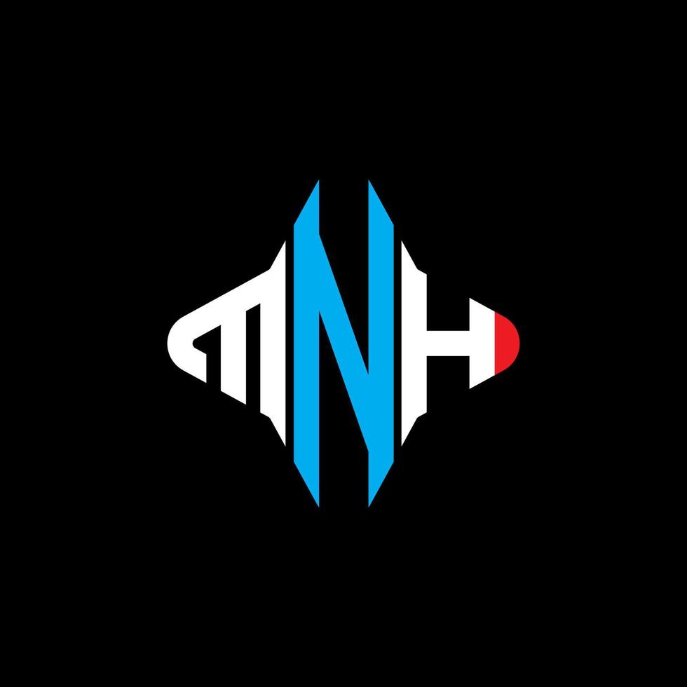 design criativo do logotipo da letra mnh com gráfico vetorial vetor