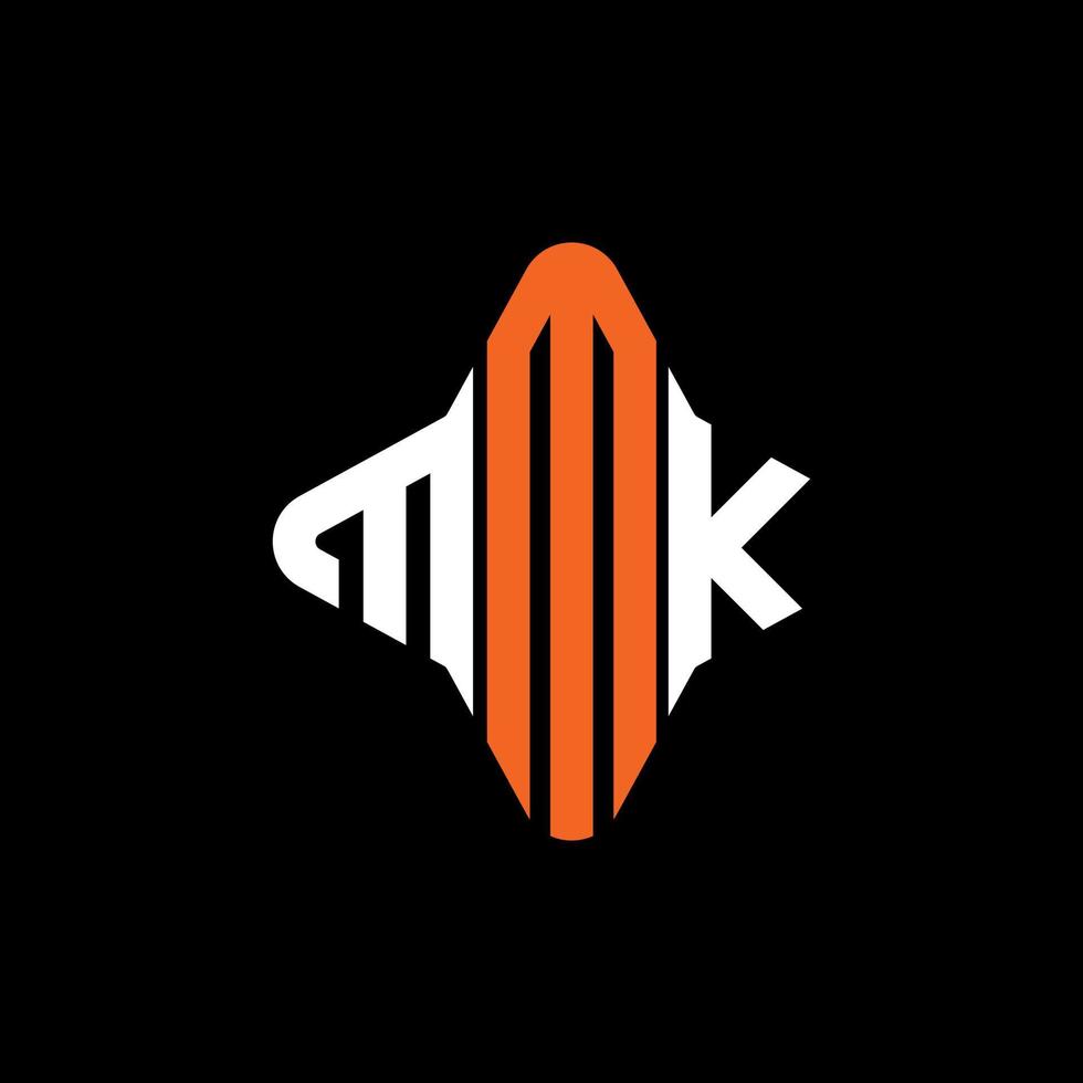 design criativo do logotipo da carta mmk com gráfico vetorial vetor