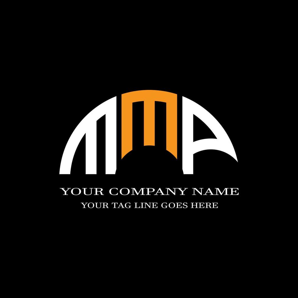 design criativo do logotipo da carta mmp com gráfico vetorial vetor
