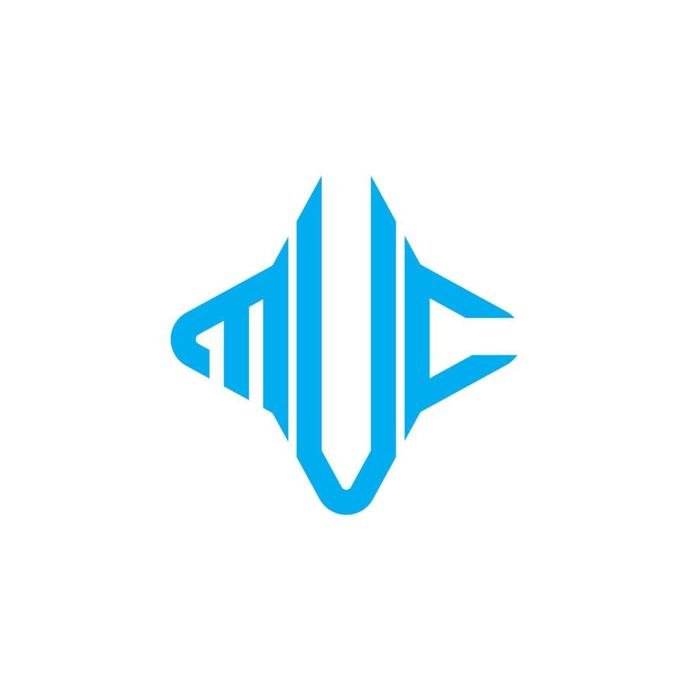 design criativo do logotipo da carta muc com gráfico vetorial vetor