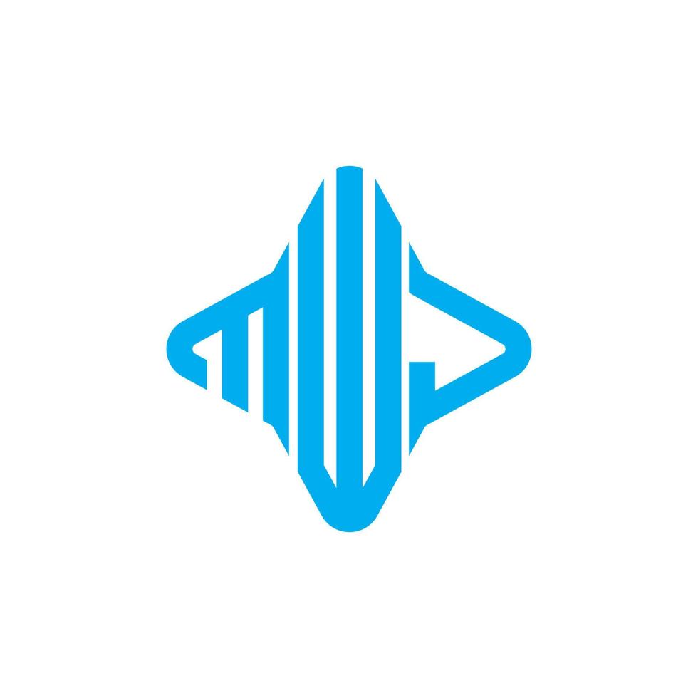 design criativo do logotipo da letra mwj com gráfico vetorial vetor