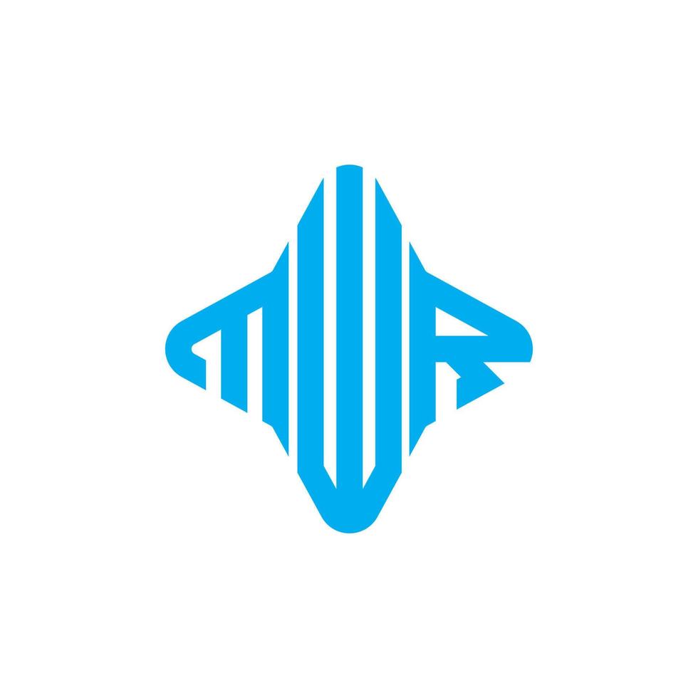 design criativo do logotipo da carta mwr com gráfico vetorial vetor