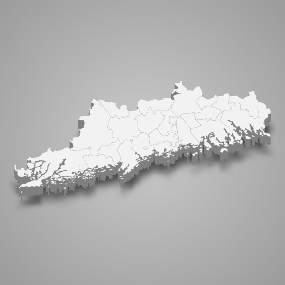 mapa isométrico 3d de uusimaa é uma região da finlândia vetor