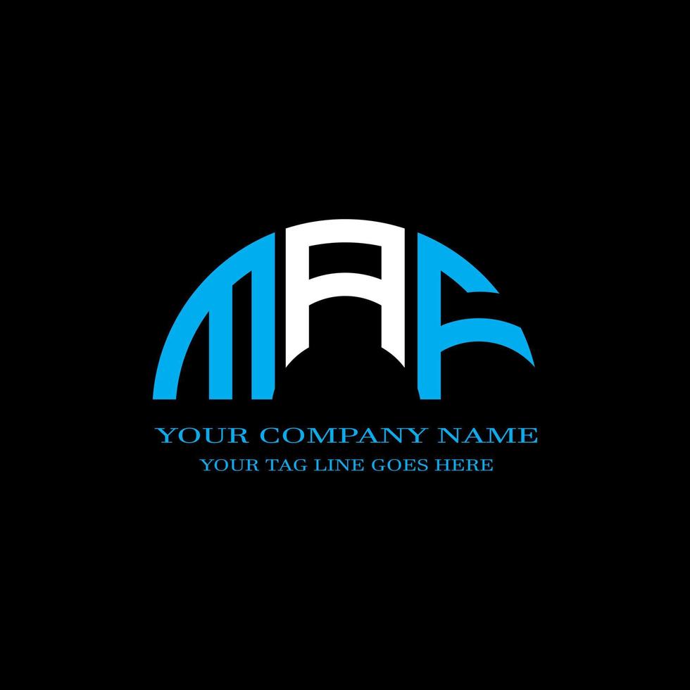 design criativo do logotipo da carta maf com gráfico vetorial vetor
