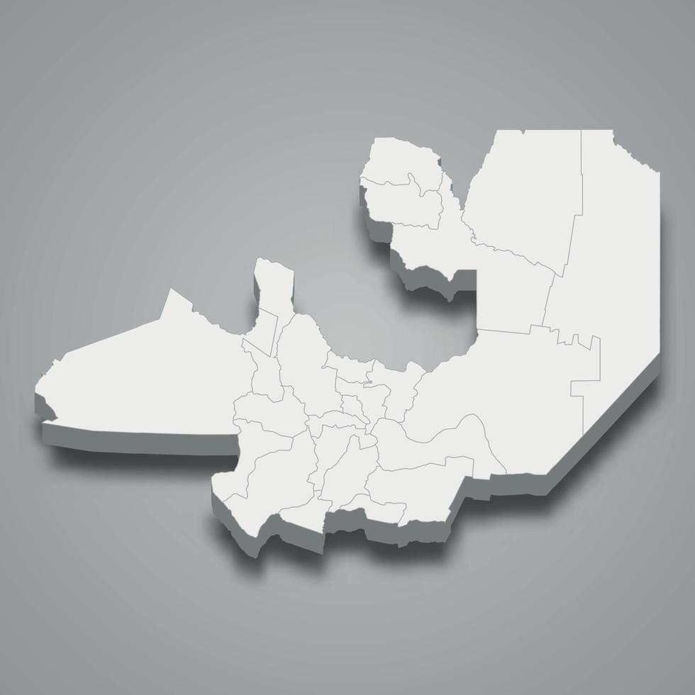 mapa isométrico 3d de salta é uma província da argentina vetor