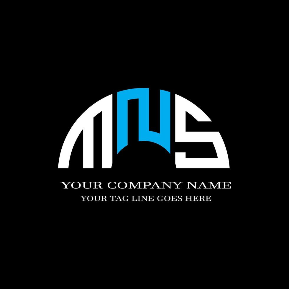design criativo do logotipo da carta mns com gráfico vetorial vetor