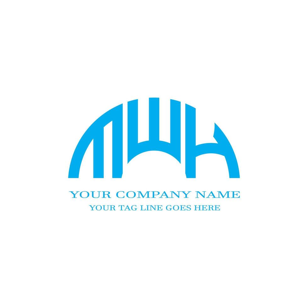 design criativo do logotipo da letra mwh com gráfico vetorial vetor
