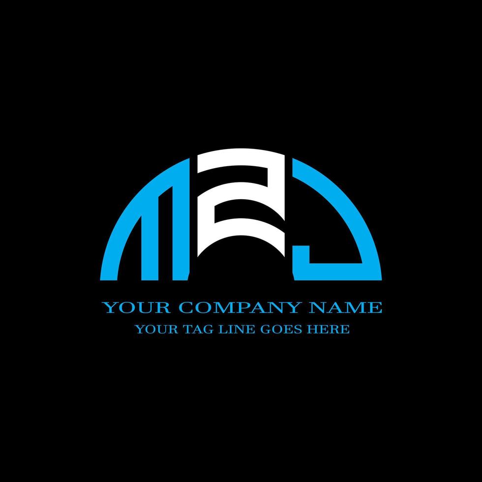 design criativo do logotipo da letra mzj com gráfico vetorial vetor