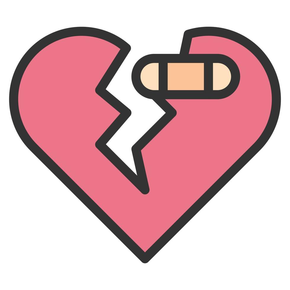 ícone de amor de coração partido ou ilustração vetorial de logotipo vetor