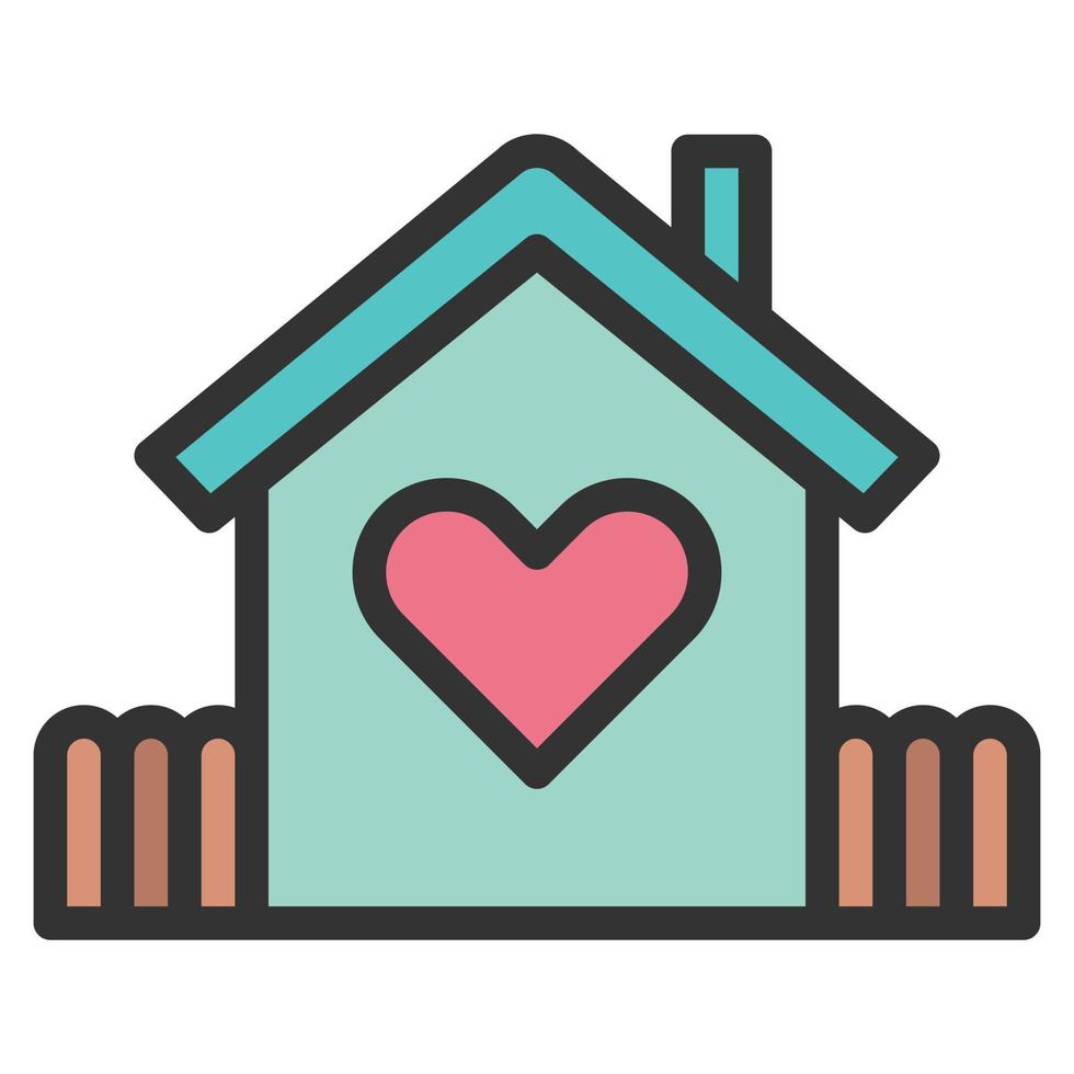ícone de amor em casa de coração ou ilustração vetorial de logotipo vetor