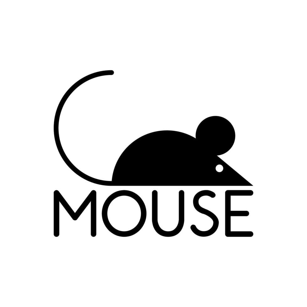 gráfico de ilustração vetorial do logotipo simples da silhueta do mouse, perfeito para um logotipo ou símbolo da empresa vetor