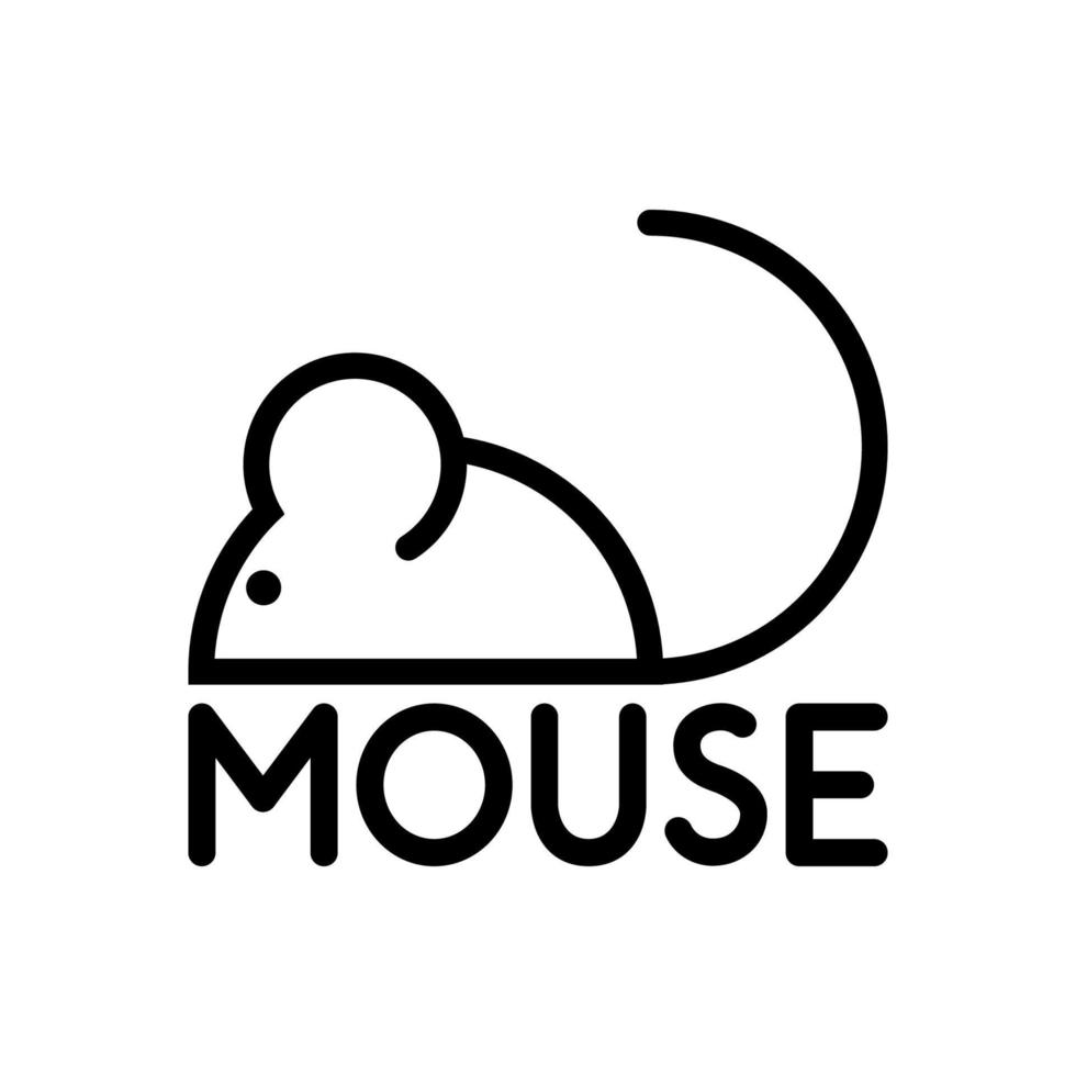 gráfico de ilustração vetorial do logotipo simples do mouse branco, perfeito para um logotipo ou símbolo da empresa vetor