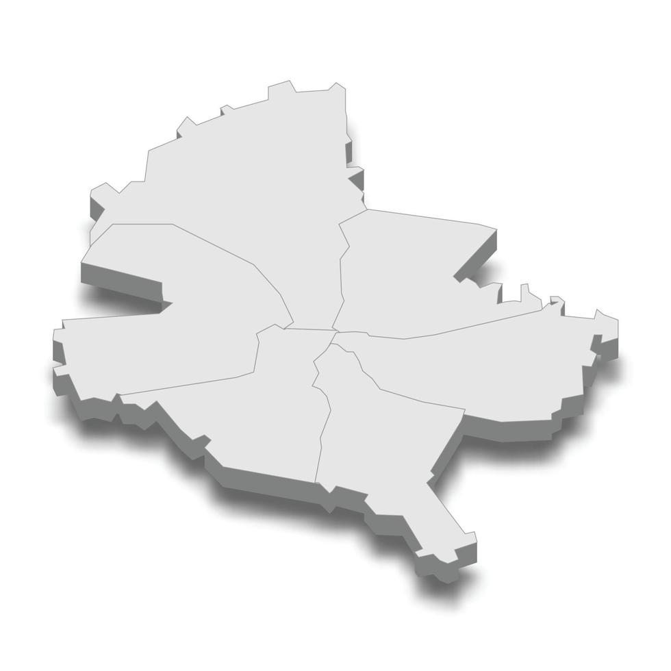 3d mapa isométrico da cidade de bucareste é uma capital da romênia, vetor